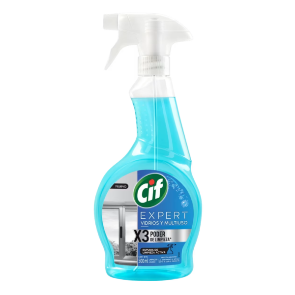 CIF LIMPIA VIDRIOS Y SUPERFICIES DELICADAS GATILLO X 500 CC.