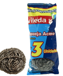 VILEDA ESPONJA FLOW PACK ACERO X 3 UNIDADES