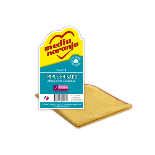 MEDIA NARANJA FRANELA TRIPLE FRISADO 45X50 cm.
