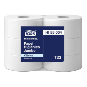 HI55004 TORK BULTO PAPEL HIGIÉNICO UNIVERSAL JUMBO HOJA SIMPLE 6X500MT