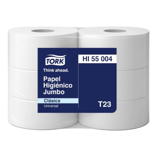 HI55004 TORK BULTO PAPEL HIGIÉNICO UNIVERSAL JUMBO HOJA SIMPLE 6X500MT