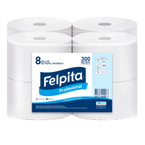 FELPITA PAPEL HIGIÉNICO HOJA SIMPLE BUJE GRANDE 8X300 MT