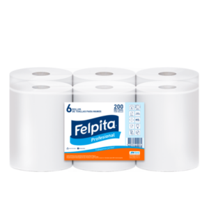 FELPITA BULTO TOALLA DE MANO EN ROLLO HOJA SIMPLE  6X200MT
