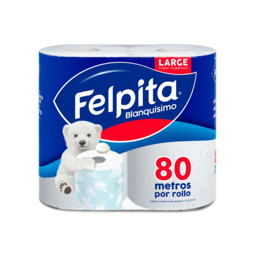 FELPITA PAPEL HIGIÉNICO BLANCO SIMPLE HOJA BULTO 10X4X80MT