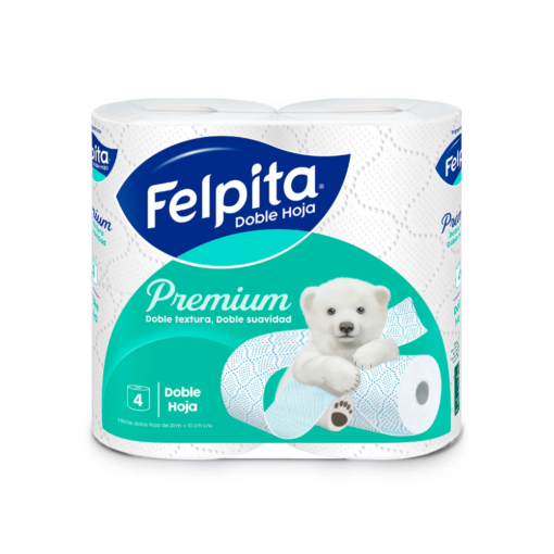 FELPITA PAPEL HIGIÉNICO BLANCO DOBLE HOJA BULTO 10X4X20MT