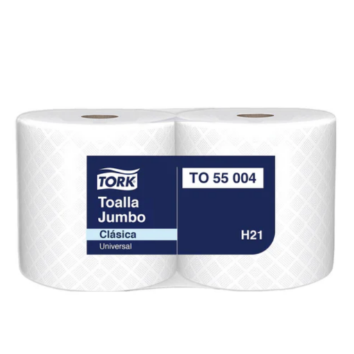 TO55004 TORK TOALLA UNIVERSAL JUMBO EN ROLLO HOJA SIMPLE 2X250MT