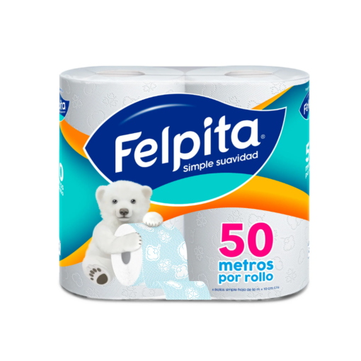 FELPITA PAPEL HIGIÉNICO BLANCO SIMPLE HOJA BULTO 10X4X50MT