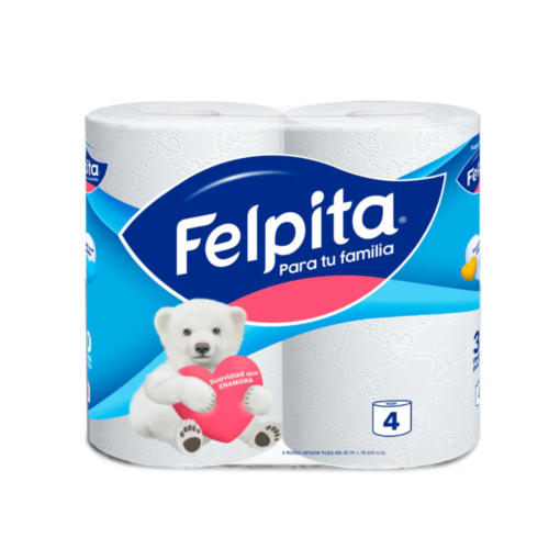 FELPITA PAPEL HIGIÉNICO BLANCO SIMPLE HOJA BULTO 12X4X30MT