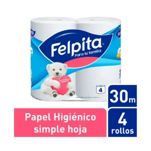 FELPITA PAPEL HIGIÉNICO BLANCO SIMPLE HOJA BULTO 12X4X30MT