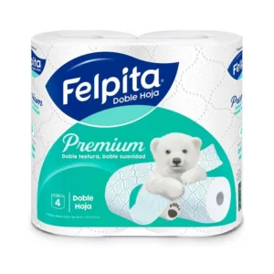 FELPITA PAPEL HIGIÉNICO BLANCO DOBLE HOJA BULTO 10X4X20MT