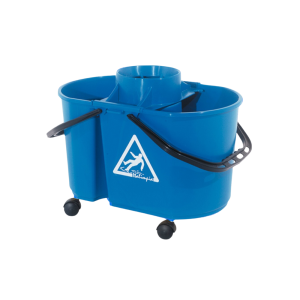 ITALIMPIA BALDE GEMINI CON ESCURRIDOR Y RUEDAS AZUL 20LT