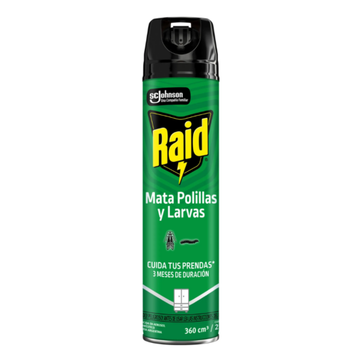 RAID AEROSOL ANTIPOLILLAS Y LARVAS X 360ML
