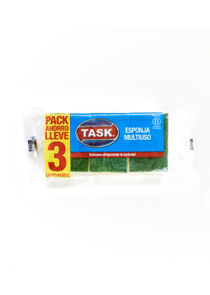 TASK PACK FIBRA ESPONJA MULTIUSO X 3UNIDADES