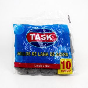 TASK ROLLO DE LANA DE ACERO X 10UNIDADES 50 GR