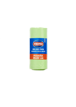 VIRUTEX BOLSA ROLLO VERDE PEQUEÑA 45X60X20 UNIDADES