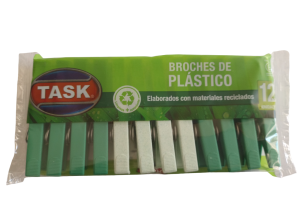 TASK  BROCHES DE PLÁSTICO X 12 UNIDADES