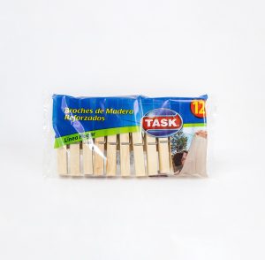 TASK BROCHES DE MADERA X 12 UNIDADES