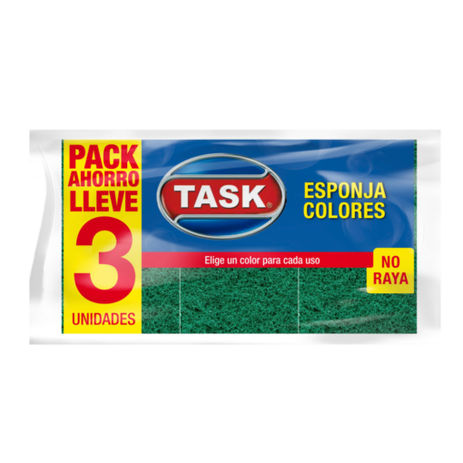 TASK PACK FIBRA ESPONJA MULTIUSO X 3UNIDADES