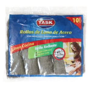 TASK ROLLO DE LANA DE ACERO X 10UNIDADES 50 GR