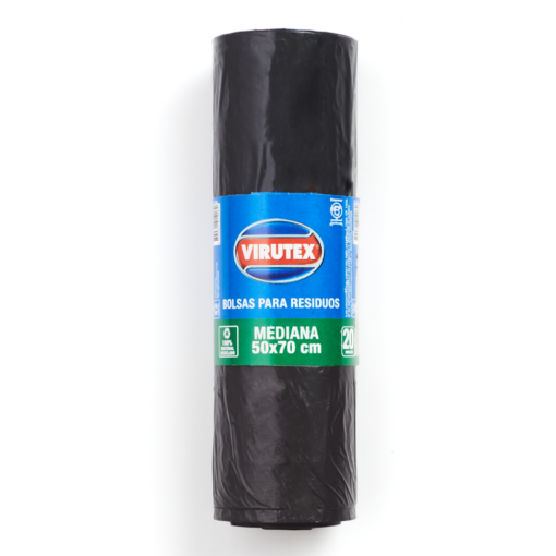 VIRUTEX BOLSA ROLLO BIO NEGRA 50X70X20 UNIDADES