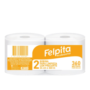 FELPITA BOBINA DE LIMPIEZA PRECORTE DOBLE HOJA 2X360MT