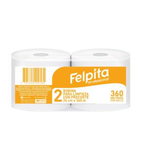 FELPITA BOBINA DE LIMPIEZA PRECORTE DOBLE HOJA 2X360MT