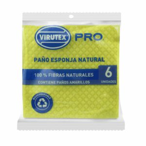 VIRUTEX PRO PAÑO ESPONJA NATURAL AMARILLO X6