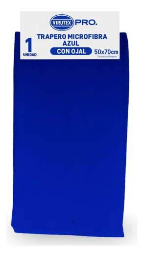 VIRUTEX PRO TRAPERO MICROFIBRA C/OJAL AZUL 50X70CM