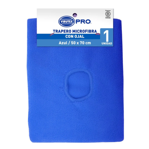 VIRUTEX PRO TRAPERO MICROFIBRA C/OJAL AZUL 50X70CM