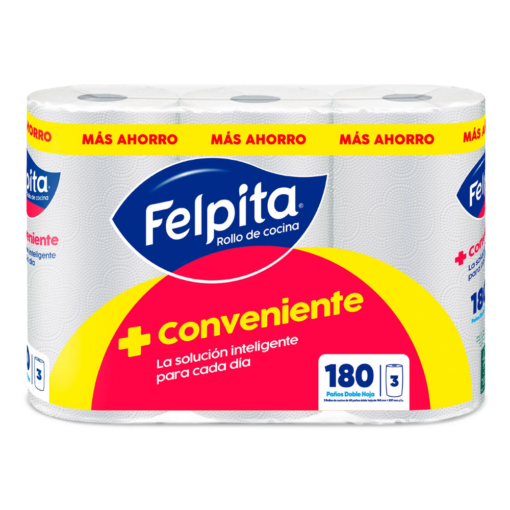 FELPITA ROLLO DE COCINA + CONVENIENTE X 180 PAÑOS