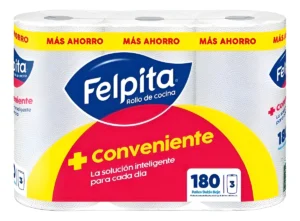 FELPITA ROLLO DE COCINA + CONVENIENTE X 180 PAÑOS